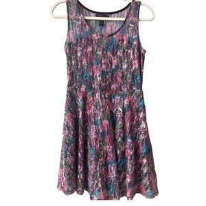 Material Girl‎ Pink Floral Lace Sleeveless Dress Medium Y2K 90's dress